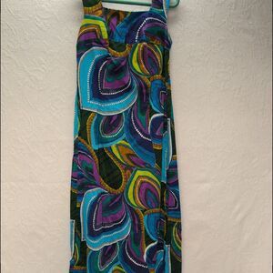 Vintage Mildreds of Hawaii 70s Multicolored Hawaiian Dress Size Medium Retro Fun
